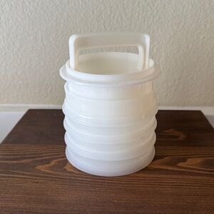 Vintage Tupperware Hamburger Press and Storage 6-piece